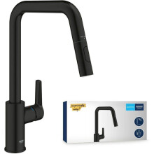 Misturador de cozinha com chuveirinho GROHE Start bico alto preto mate 2 jatos