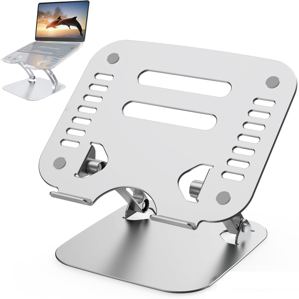 Computer Riser, Practical Design Ergonomic Laptop Riser With Adjustable Computer Stand, Portable Aluminum Alloy For Enhanced Workspace Durable Silver 9190834915333