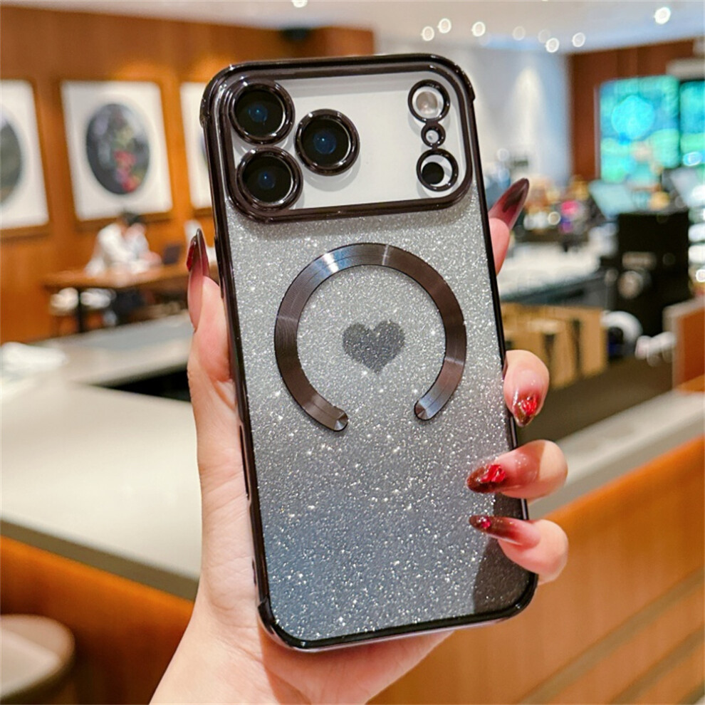 (Black) For Iphone 17 Pro Max Case Gradient Sparkle Tpu Phone Cover Compatible With Magsafe Black 6914285005367