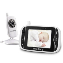 HelloBaby Baby Monitor with Camera and Night Vision, 3.2 Inch Screen, Temperatur