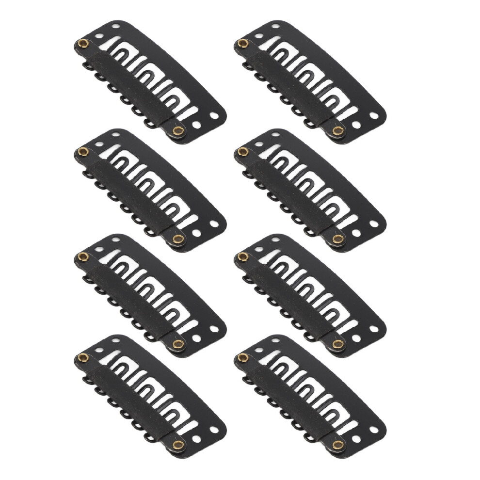 Unisex Stainless Steel Hair Clips 100Pcs 6 Teeth Snap Clips For Hair Extensions & Wigs