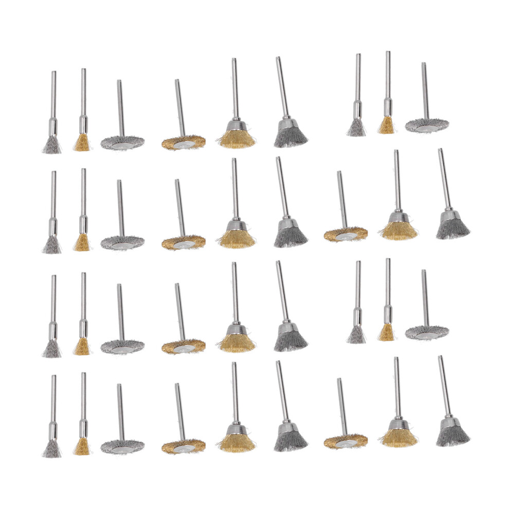 Precision Surface Finishing Kit, Brass Brushes For Rust Removal, 36Pcs Stainless Steel Rotary Tool Accessories With1_8inch Shank 9083649726099