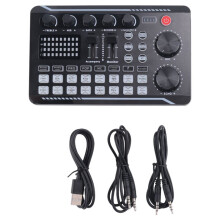 F998 Placa de Som Microfone Som Interface de ÁUdio Mixer Placa de Som Mixing Console Amplificador para Phone PC