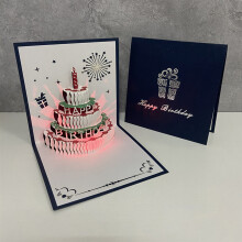 (D) Three-dimensional Birthday Card Cake Small Card Printing Photo Special Gift