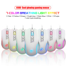 HXSJ V700BW+X100 Gaming Keyboard & Mouse Kit, 61 Keys RGB Backlit, 3600DPI, Wired, PC/Laptop