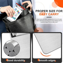 Metal Aluminum Clipboard with Pen Holder 4.1 x 8.4 Inch Aluminum Pocket Clipboard A5 Clipboard for Office School