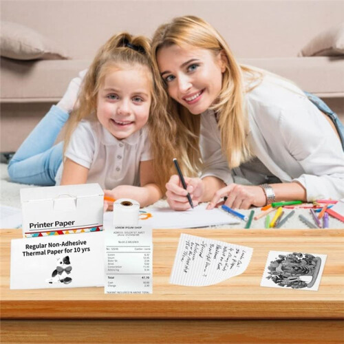 Print Pod Sticker Printer,  Pocket Printer, Inkless Sticker Printer Portable  Thermal Printer with Print Paper 2