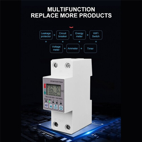 Tuya 63A 110V 220V WiFi  Meter Kwh Metering  Timing Function with Voltage Current and Leakage Protection 1