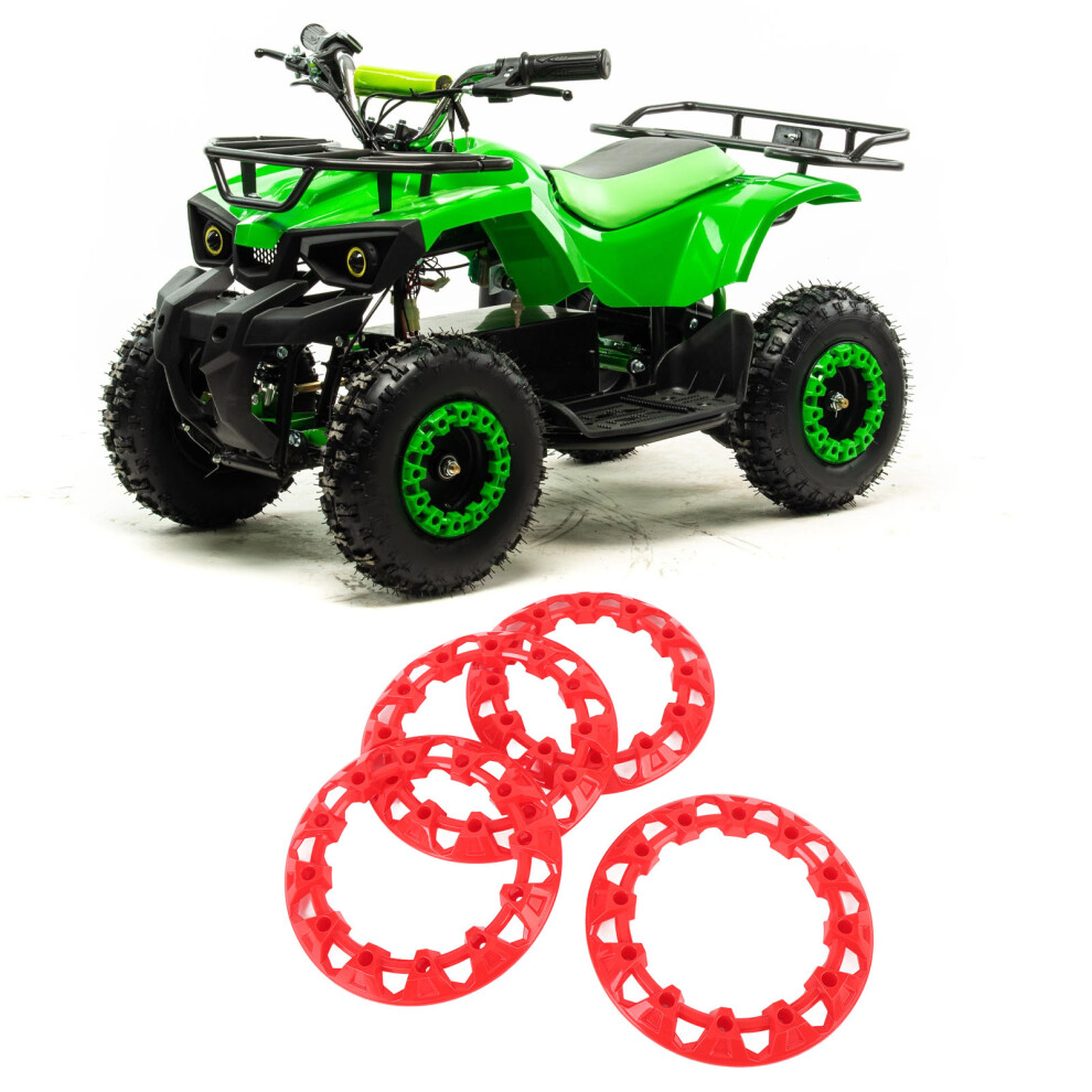 8 Inch Atv Wheel Hub Trim Cover, Scratch Resistant Plastic Red 8431378253590