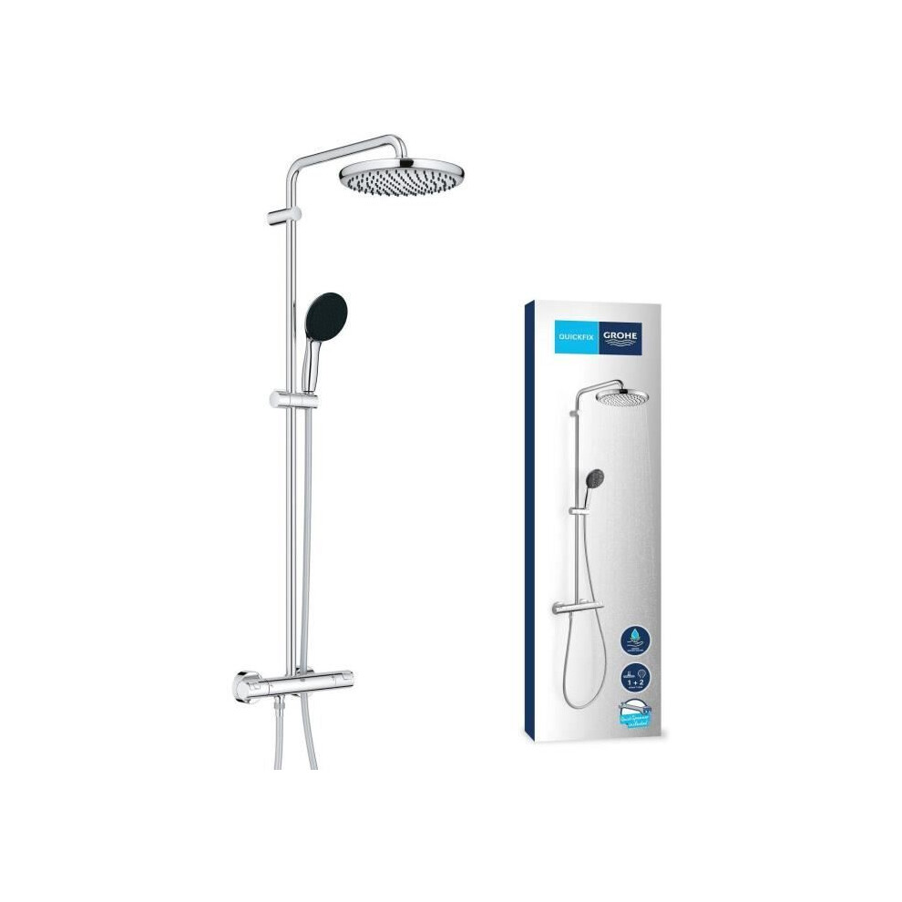 Grohe Shower Column With Thermostatic Mixer - Water Saving - Vitalio Start System 250 - Chrome - 26677001