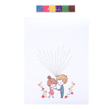 Sparkle Ornaments Fingerprint Painting Canvas Art for Wedding Decoration Baby Shower Idea Chemical Fiber Canvas Guest Signature Cute Cartoon Shape