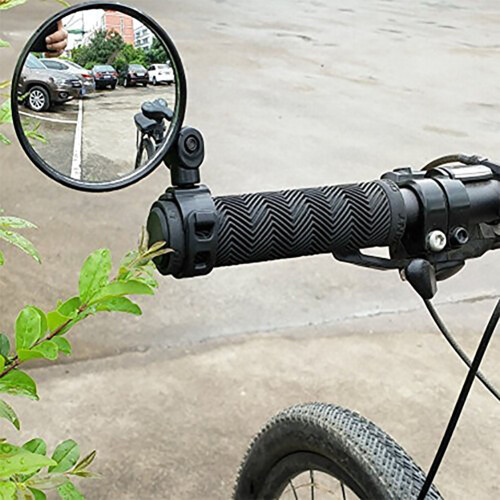 Espelho retrovisor ajustável para scooter, espelho retrovisor redondo grande angular para scooter com haste flexível e lente resistente a riscos