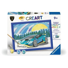 CreArt Kids 18x24cm Lamborghini, Malen nach Zahlen Künstler-Set, Ab 7 Jahren, 25842, Ravensburger