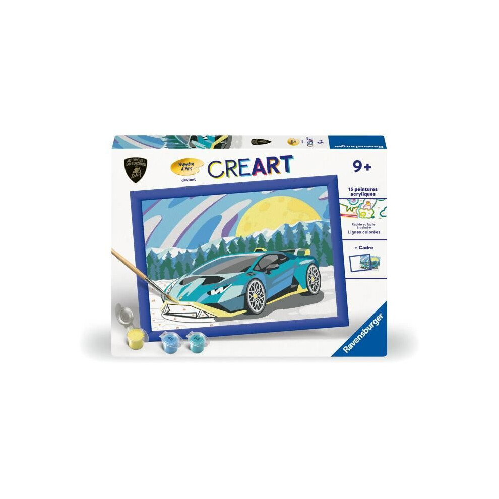 Ravensburger Creart Kids 18X24cm Lamborghini, Paint By Numbers Kit, From 7 Years Old, 25842,