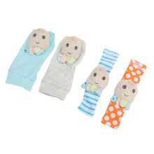 4pcs Baby Rattle Socks Octopus Plush Soft Light Adjustable 17cm