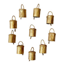10 StüCk Vintage-HäNgeglocken, Weihnachtsdekorationen, Glocken für die Inneneinrichtung, Kuhglocken, Dekoration mit Seil, Stil B