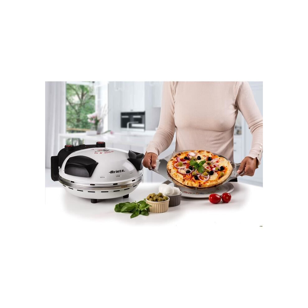Ariete Electric Pizza Oven - 918 - White - Refractory Stone - 1200W - Diameter 33Cm - Max Temperature 400C