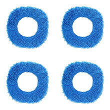 4X Engångsmoppe, Tvättbar Hållbar Ersättningsmikrofiberkuddar Dust Push Mop Trasa för Torr och Våt Dammsugare, Blå