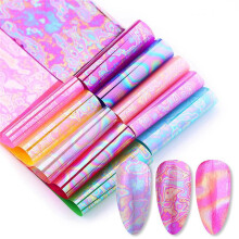 10 Rullar Nail Foil Laser Nail Transfer Foil Holografiska Nail Art Foil Dekaler för Naglar NagelklistermäRken