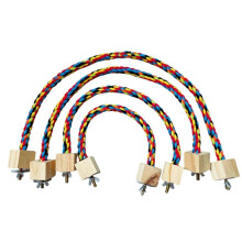 4PCS Color Cotton Rope Toys Elastic Climbing Toys Sturdy Bird Swing Harness Cage Pet Toy Swing Stand,B