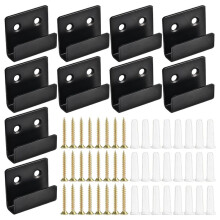 10-Pack Väggmonterade Spegelklämmor U-Fästen i Rostfritt Stål med Skruvar Spegelupphängningssats Heavy Duty Bildkrokar