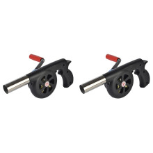 2X Souffleur de Combustion à Manivelle Extérieur, Ventilateur de Barbecue à Manivelle, Adapté Aux Outils de Feu de Camping de Pique-Nique
