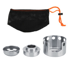 Detachable Design Alcohol Stove, Windproof Compact Portable Stainless Steel Burner For Camping Hiking Picnic BBQ Backyard Emergency Preparedness