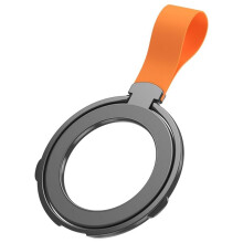 Mångsidig Magnetisk Telefonhållare med Justerbart Stöd, Komfortgrepp, i Elegant Svart-Orange