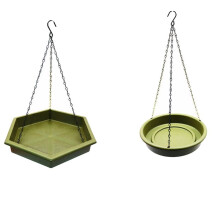 Hangende Vogelvoederbak met Waterafvoer Kunststof Vogelbadbak & Voeder Geen Kantelbare Vogelvoederhanger voor Buiten