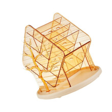 Spacious Plastic Makeup Brush Container 360-Transparent Gold
