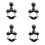 4X Motorcycle Handle Bar Rail Mount 37mm Width U-Bolt Mounting Base with 1 Inch  for  GPS Work for 1