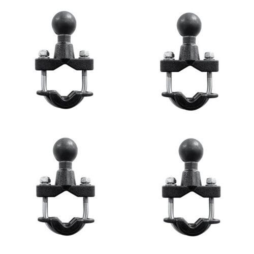 4X Motorcycle Handle Bar Rail Mount 37mm Width U-Bolt Mounting Base with 1 Inch  for  GPS Work for