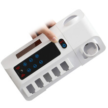 No Drill Bathroom Storage, Rechargeable Multi-Slot Toothbrush Organizer for Wall Mount, White (2600Mh Battery Capacity, 30-90%Ph Working Humidity)