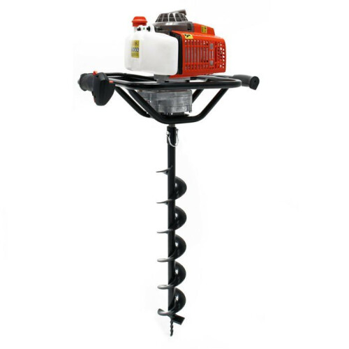 Tariere thermique set 63,3 ccm 3 cv foret 150mm utilisation 2 personnes perceuse