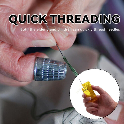 Auto Needle Threader for Hand Sewing,New Simple Needle Threader, Easy to Use Needle Threaders Tool,Red+Yellow 10pcs 2