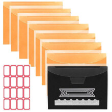 8 PCS Stamp and Die Storage Bag and Magnetic Sheet - Die Storage Set for Cutting,Scrapbooking,Storing  Dies,Orange