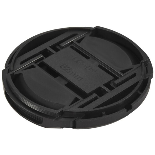 Svart 62 Mm Center Pinch Design Front Lins Cap Cover 2