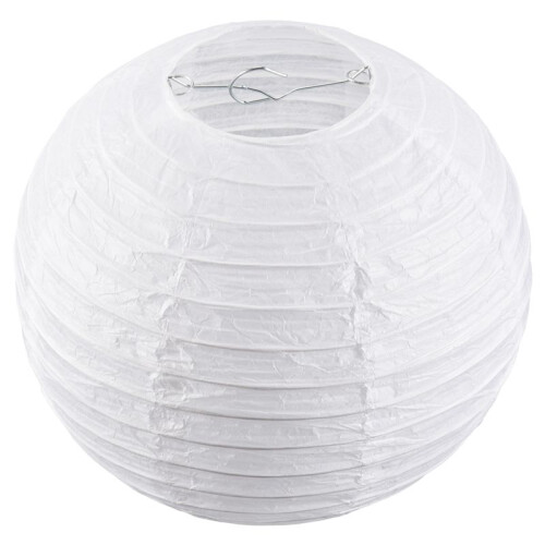 White Chinese/Japanese Paper Lantern/Lamp 8" Diameter 1