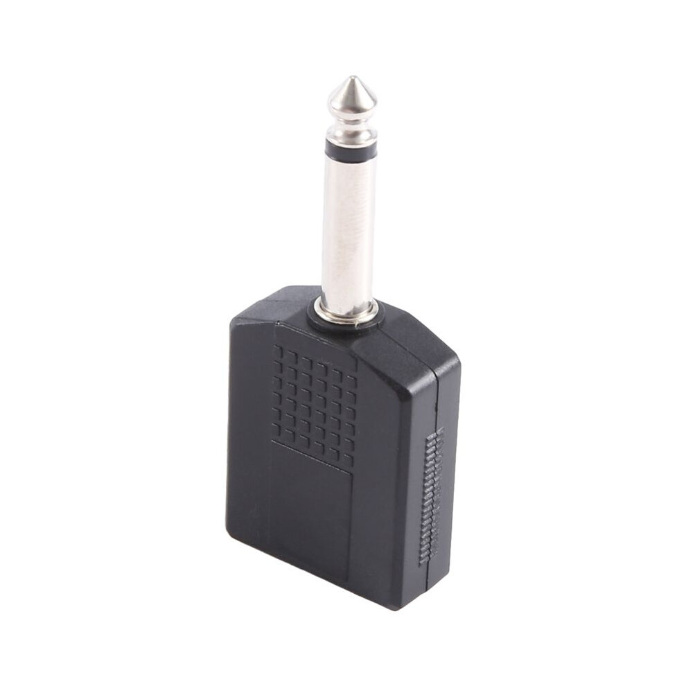 6.35 1/4" Male To Dual Female Mono Y Cord Pa Audio Cable Adapter Black 4714025237001