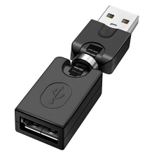 Black USB 2.0 Male To USB Female 360 Degree Rotation Angle Extension Adapter