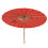 Plum Blossom Pattern Red Bamboo 31.5" Dia Oriental Umbrella Parasol 5