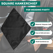 Heren Zakdoek Effen Kleur Bruiloft Feest Vierkante Zakdoek (Zwart)