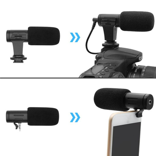 Video Microphone -Camera  Condenser Record Interview Vlog Mic for Phone DSLR Camera 3.5mm Microphone 1