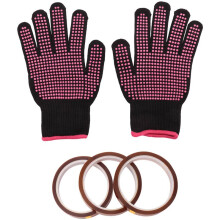 Heat Resistant Gloves and 3 Rolls 10mm X33M 108Ft Heat Press Tape, Heat Proof Gloves Glove Thermal Tape Sublimation Tape