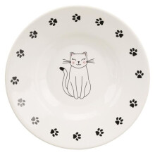 TRIXIE Écuelle céramique pour races à museau court - 0,2 L - Ø 15 cm - Blanc - Pour chien