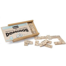 JEUJURA - Wooden Dominoes Game - Wooden Box - Boy and Girl - From 3 years old