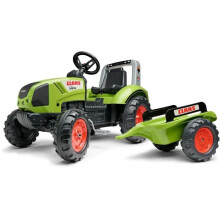 Claas Pedaltraktor - FALK - Lenkrad und Anhänger - 100% in Frankreich gefertigt - 60% recycelter Kunststoff - Ab 3 Jahren.