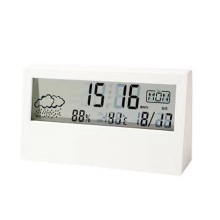 Auxílio na gestão do tempo, relógio de mesa com design elegante, exibição de temperatura e umidade, fácil leitura para otimizar a rotina
