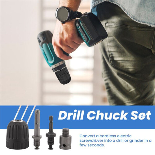 0.8-10mm Precise Keyless Drill Chuck Converter 3/8Inch- 24UNF Thread Quick Change Adapter with SDS- Hex Shank Socket 2