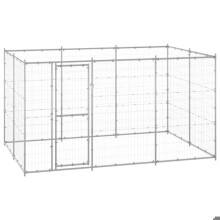 Chenil exterior jaula recinto parque animales perro exterior acero galvanizado 7,26 m² 02_0000428